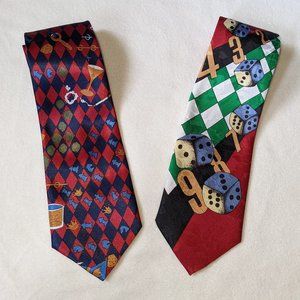 Vintage 80s Novelty Casino Necktie Bundle